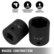 Impact Socket Set 1/2 Inches 19 Piece Impact Sockets, Standard Socket Assortment, 1/2 Inches Drive Socket Set V952-CJTT19PC12INBZ001V0