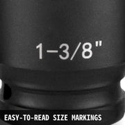 Impact Socket Set 1/2 Inches 19 Piece Impact Sockets, Standard Socket Assortment, 1/2 Inches Drive Socket Set V952-CJTT19PC12INBZ001V0