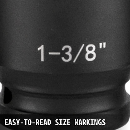 Impact Socket Set 1/2 Inches 19 Piece Impact Sockets, Standard Socket Assortment, 1/2 Inches Drive Socket Set V952-CJTT19PC12INBZ001V0