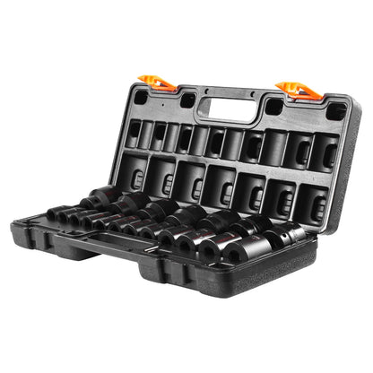 Impact Socket Set 1/2 Inches 19 Piece Impact Sockets, Standard Socket Assortment, 1/2 Inches Drive Socket Set V952-CJTT19PC12INBZ001V0