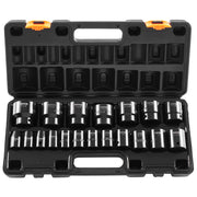 Impact Socket Set 1/2 Inches 19 Piece Impact Sockets, Standard Socket Assortment, 1/2 Inches Drive Socket Set V952-CJTT19PC12INBZ001V0