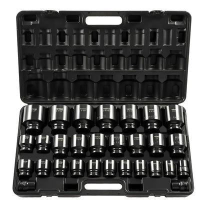 Impact Socket Set 3/4 Inches 29 Piece Impact Sockets, 6-Point Sockets, Rugged Construction, CR-M0, 3/4 Inches V952-CJTT34IN29PC00001V0