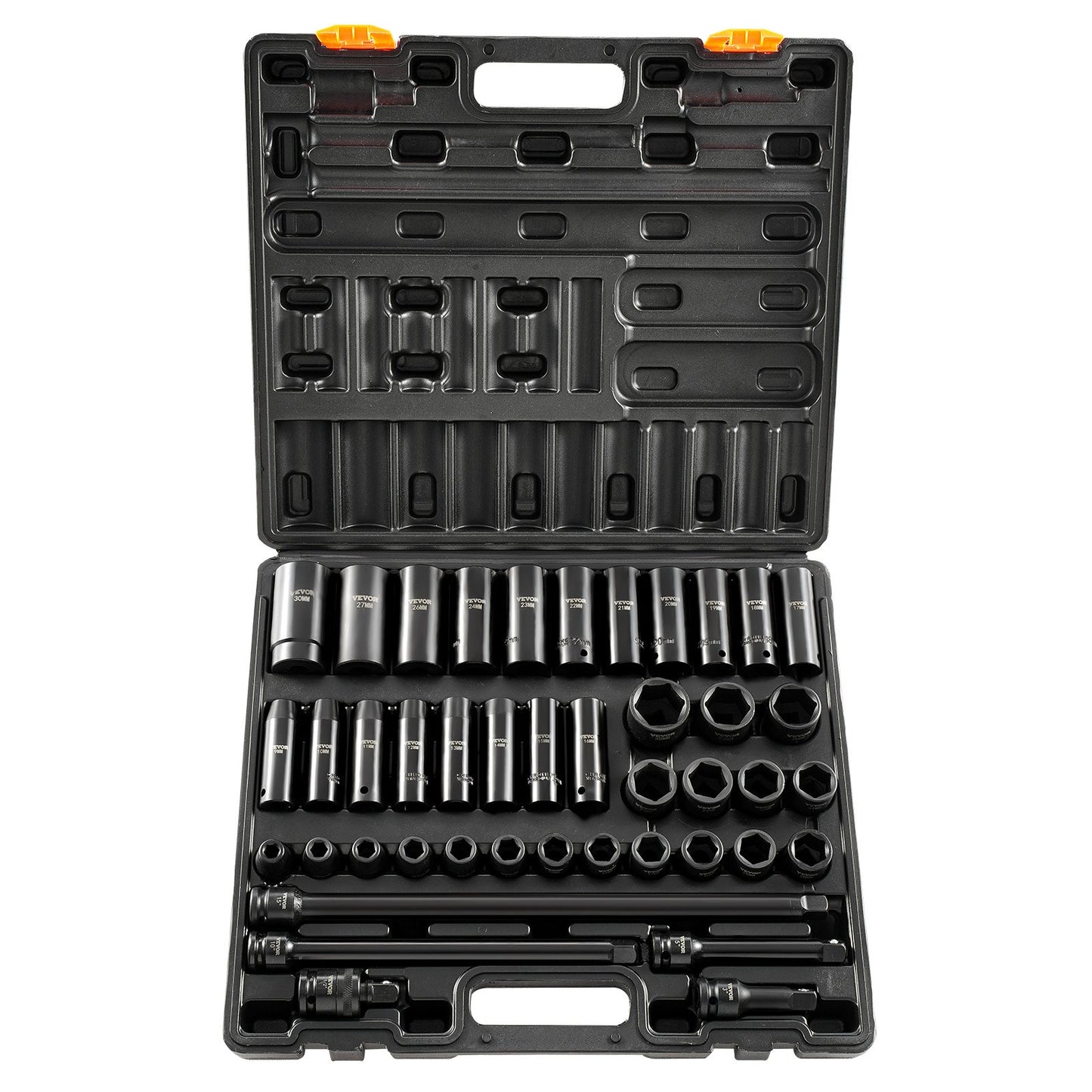Impact Socket Set 43 Piece Impact Sockets, Standard Socket Assortment, Drive Socket Set 6-Point Sockets V952-CJTT43PC12INZJ001V0