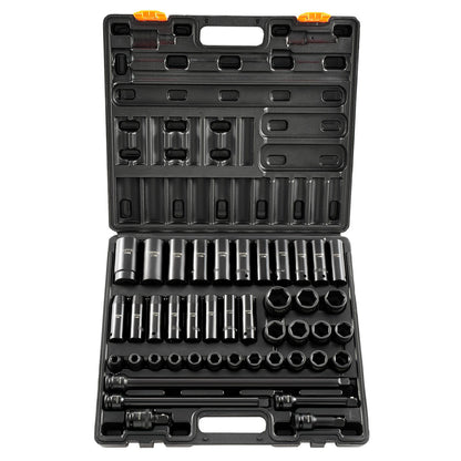 Impact Socket Set 43 Piece Impact Sockets, Standard Socket Assortment, Drive Socket Set 6-Point Sockets V952-CJTT43PC12INZJ001V0