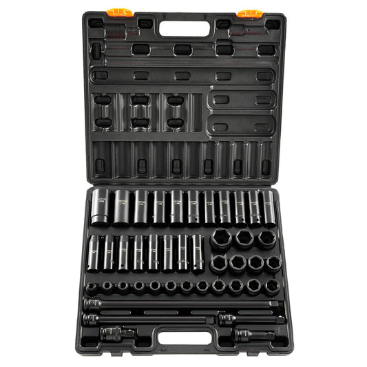 Impact Socket Set 43 Piece Impact Sockets, Standard Socket Assortment, Drive Socket Set 6-Point Sockets V952-CJTT43PC12INZJ001V0