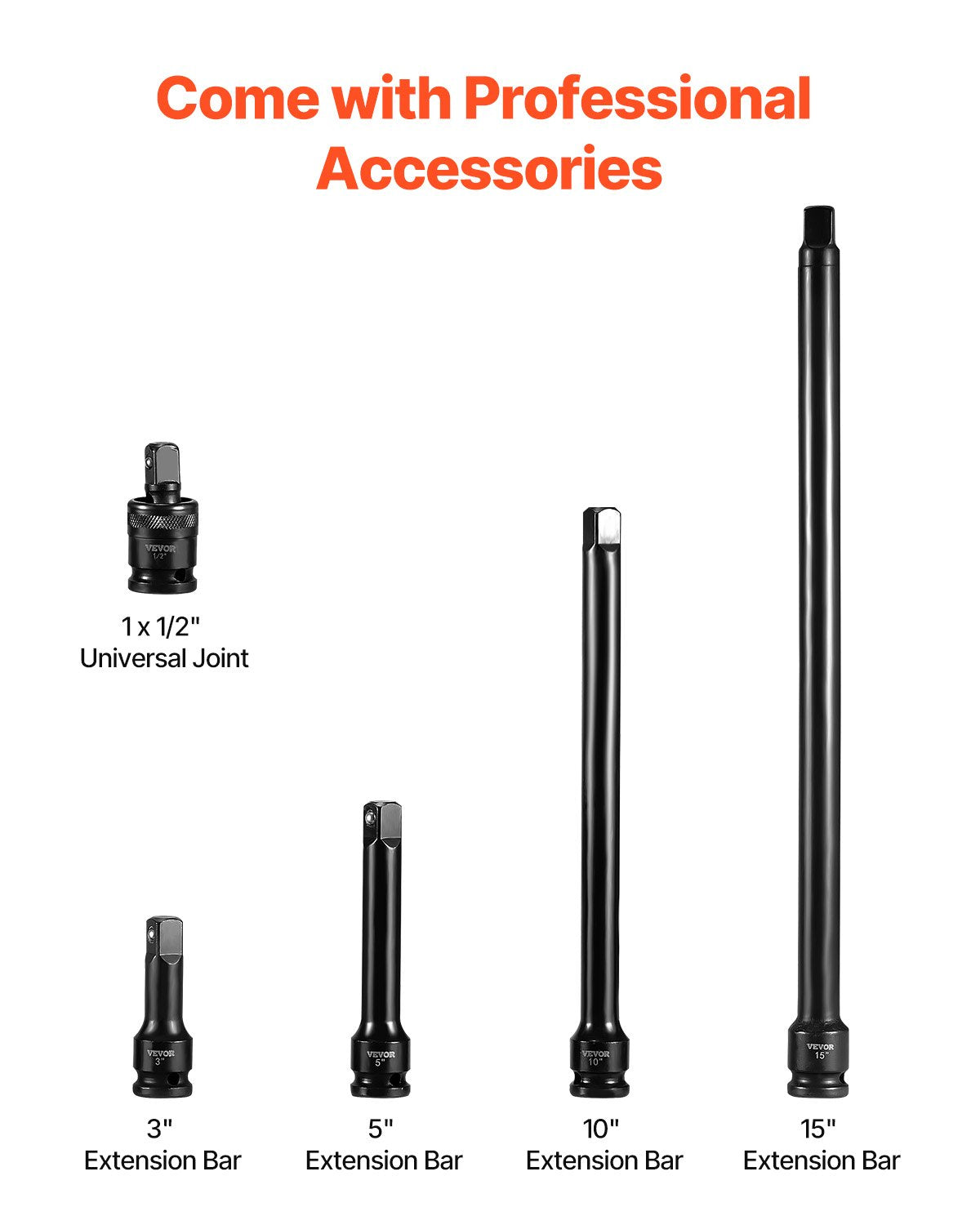 Impact Socket Set 43 Piece Impact Sockets, Standard Socket Assortment, Drive Socket Set 6-Point Sockets V952-CJTT43PC12INZJ001V0