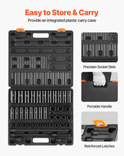 Impact Socket Set 43 Piece Impact Sockets, Standard Socket Assortment, Drive Socket Set 6-Point Sockets V952-CJTT43PC12INZJ001V0