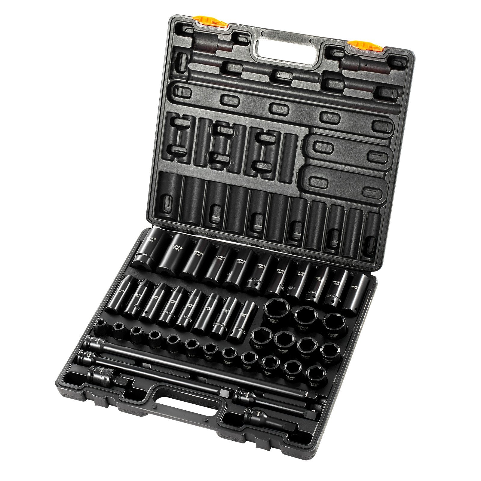 Impact Socket Set 43 Piece Impact Sockets, Standard Socket Assortment, Drive Socket Set 6-Point Sockets V952-CJTT43PC12INZJ001V0