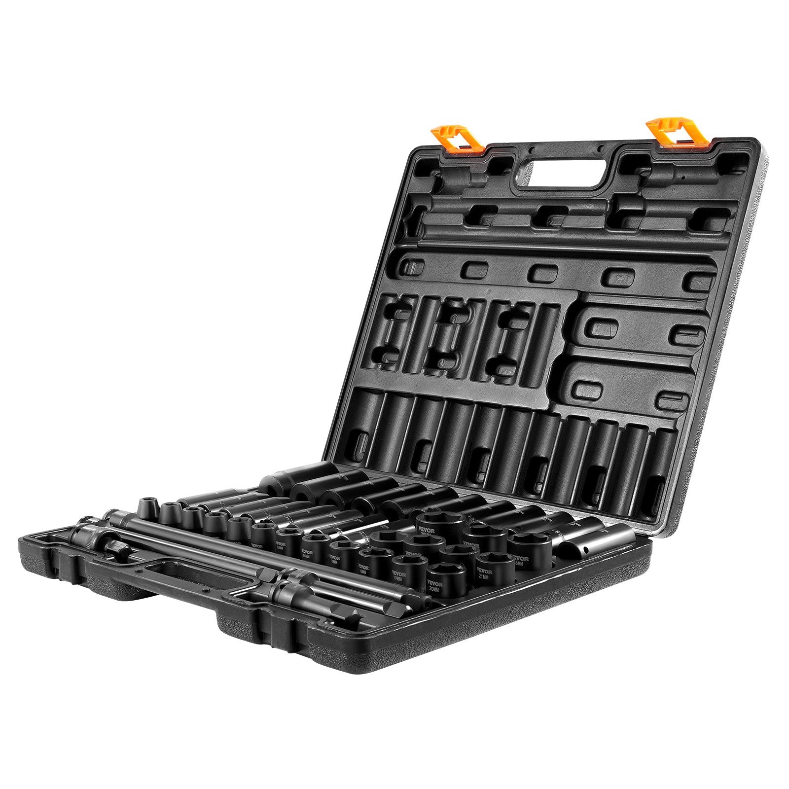 Impact Socket Set 43 Piece Impact Sockets, Standard Socket Assortment, Drive Socket Set 6-Point Sockets V952-CJTT43PC12INZJ001V0