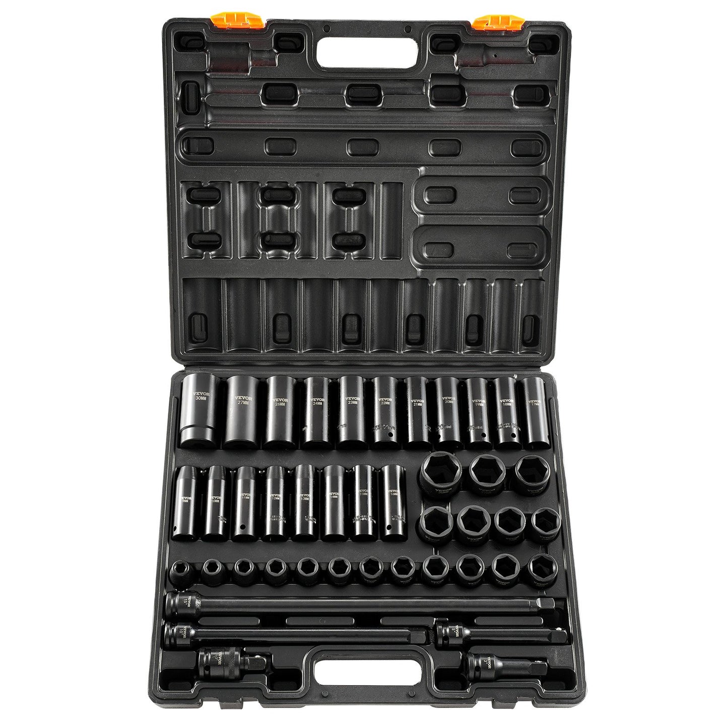 Impact Socket Set 43 Piece Impact Sockets, Standard Socket Assortment, Drive Socket Set 6-Point Sockets V952-CJTT43PC12INZJ001V0