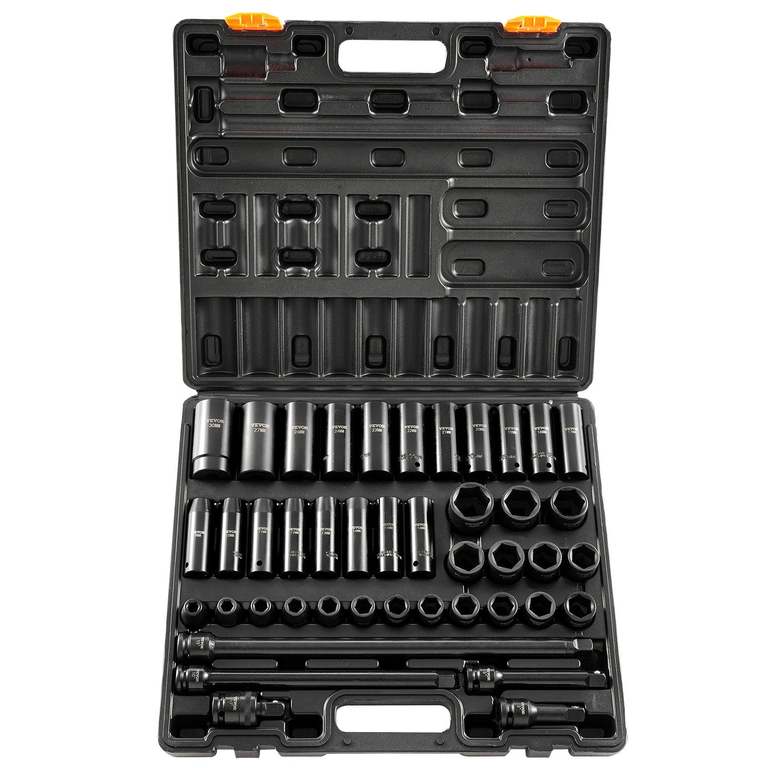 Impact Socket Set 43 Piece Impact Sockets, Standard Socket Assortment, Drive Socket Set 6-Point Sockets V952-CJTT43PC12INZJ001V0