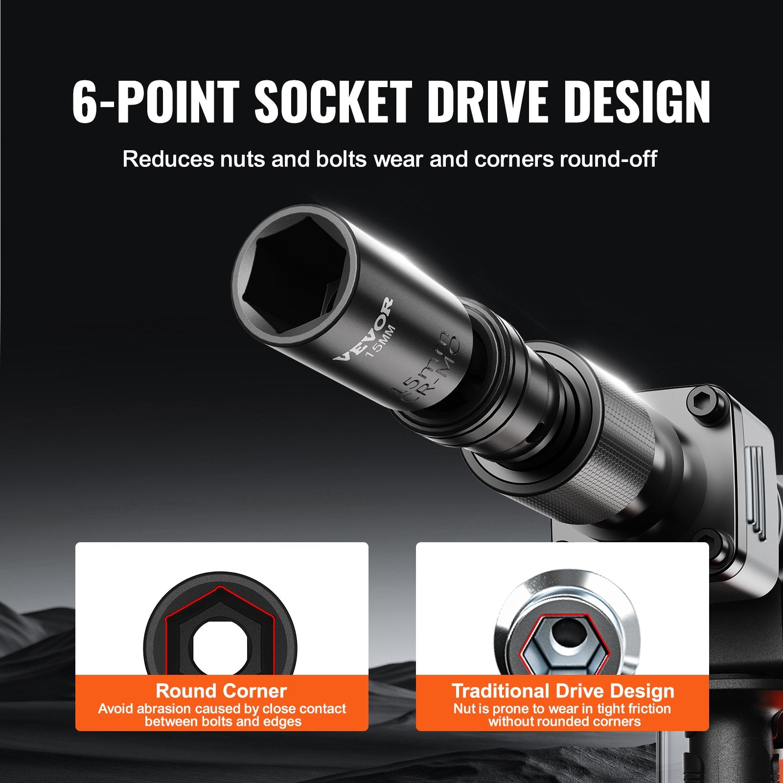 360 Degree Swivel Impact Sockets Set 14pcs 6-Point 3/8in Drive Socket Set V952-CJTTZJ1CRMO10JEDIV0