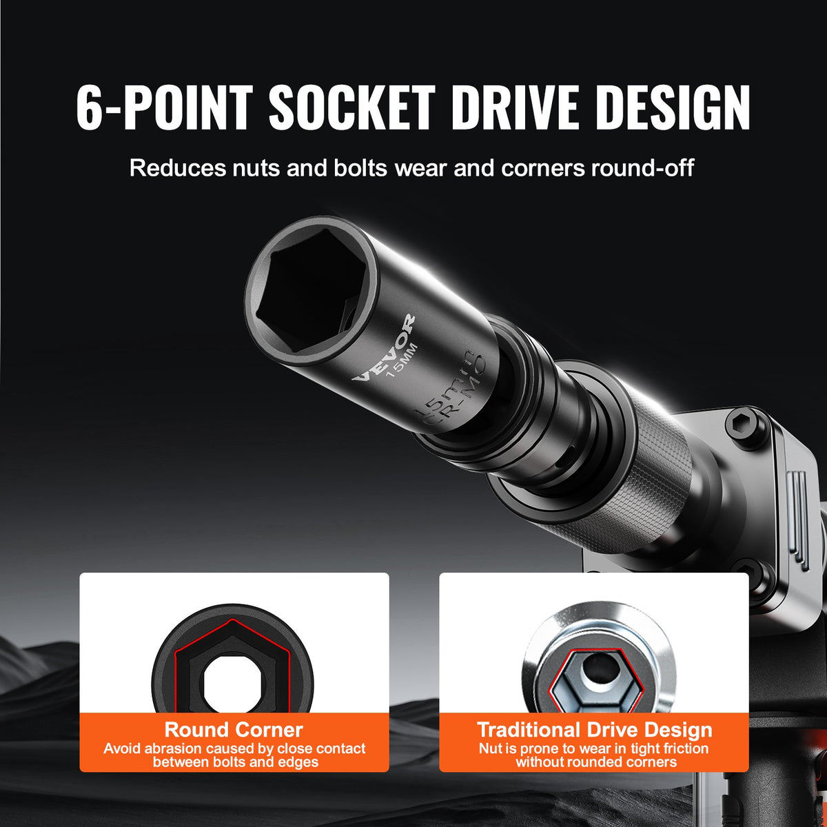360 Degree Swivel Impact Sockets Set 14pcs 6-Point 3/8in Drive Socket Set V952-CJTTZJ1CRMO10JEDIV0