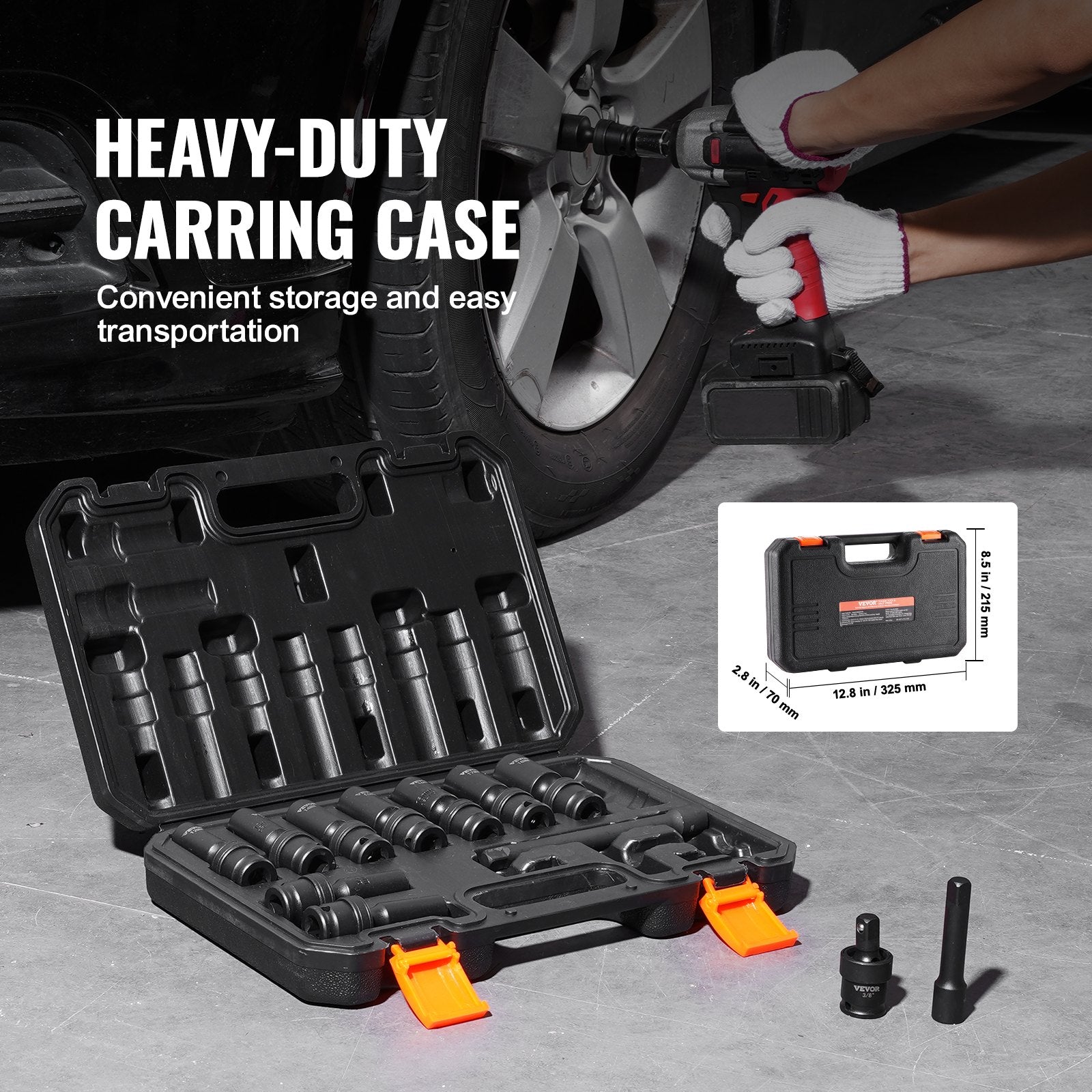 360 Degree Swivel Impact Sockets Set 14pcs 6-Point 3/8in Drive Socket Set V952-CJTTZJ1CRMO10JEDIV0