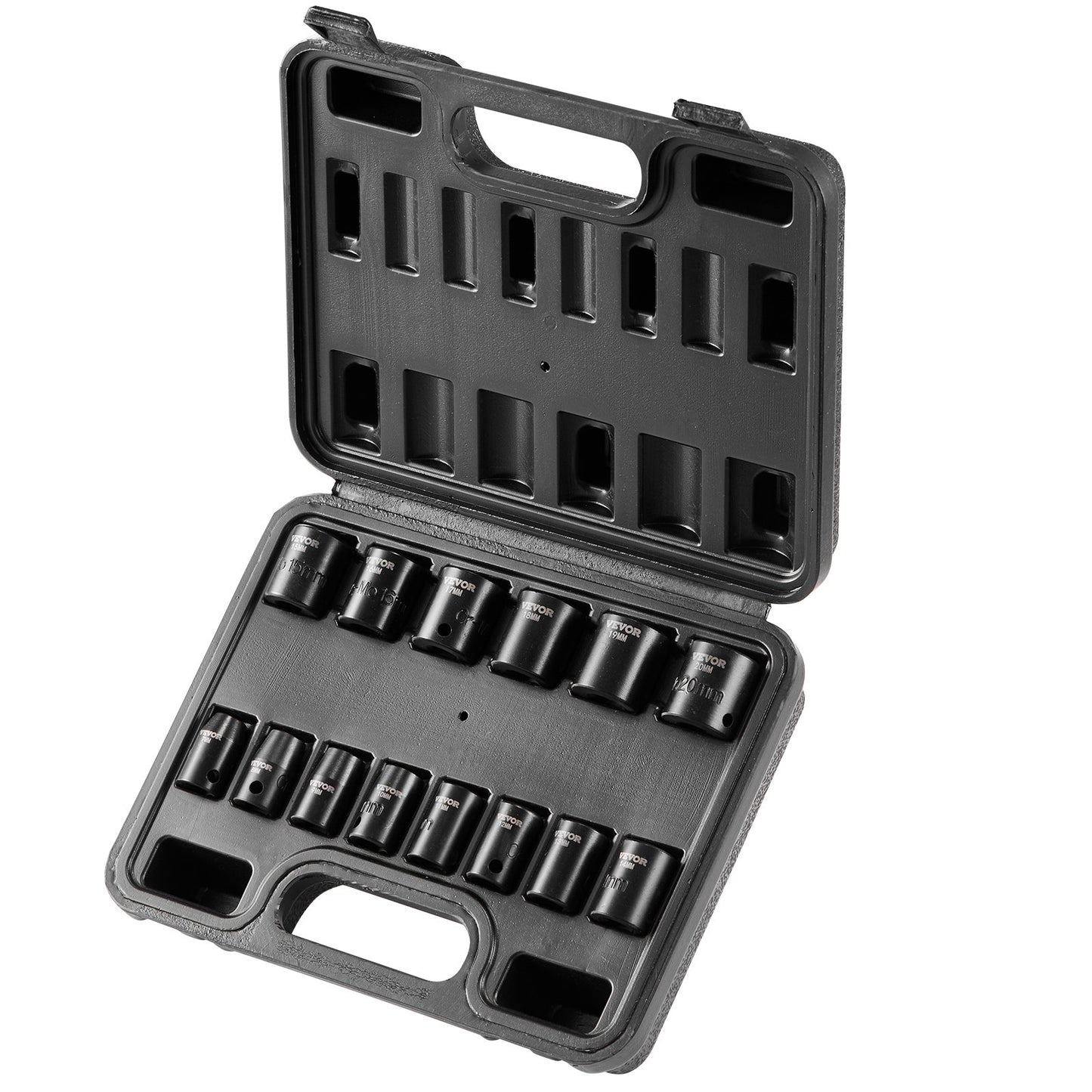 3/8" Drive Impact Socket Set, 14 Piece Shallow Socket Set Metric 7-20mm, 6 Point Cr-Mo Alloy Steel for Auto V952-CJTTZJ1CRMO17G1EZV0