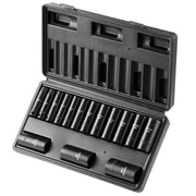 3/8" Drive Impact Socket Set, 15 Piece Deep Socket Set Metric 8-22mm, 6 Point Cr-Mo Alloy Steel for Auto V952-CJTTZJ1CRMO1D0PTUV0