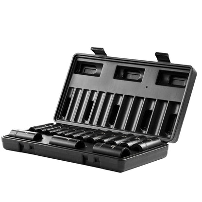 3/8" Drive Impact Socket Set, 15 Piece Deep Socket Set Metric 8-22mm, 6 Point Cr-Mo Alloy Steel for Auto V952-CJTTZJ1CRMO1D0PTUV0