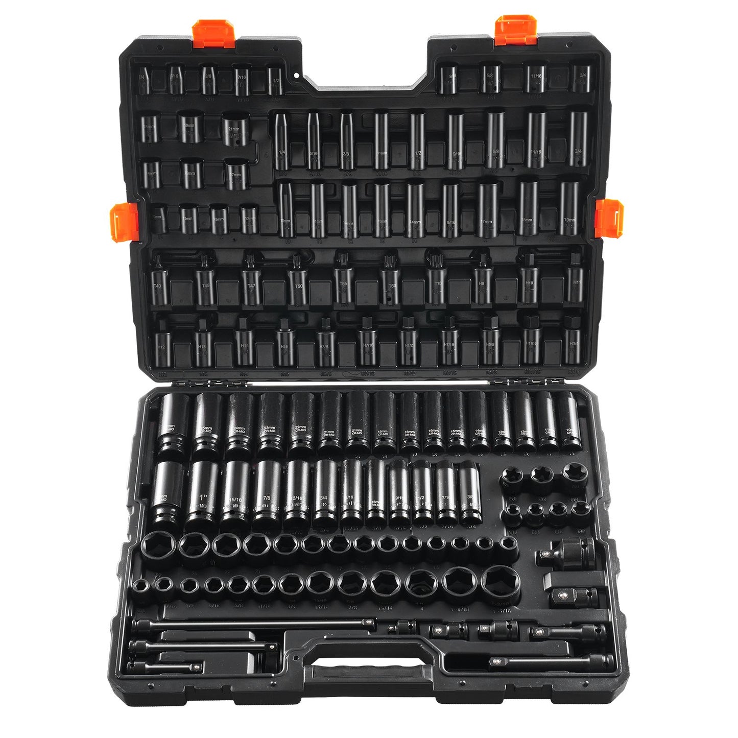 Impact Sockets Set 130PCS 6-Point 3/8" & 1/2" Drive Bit Ratchet Tool Kit V952-CJTTZJ1CRMO1LIEEAV0