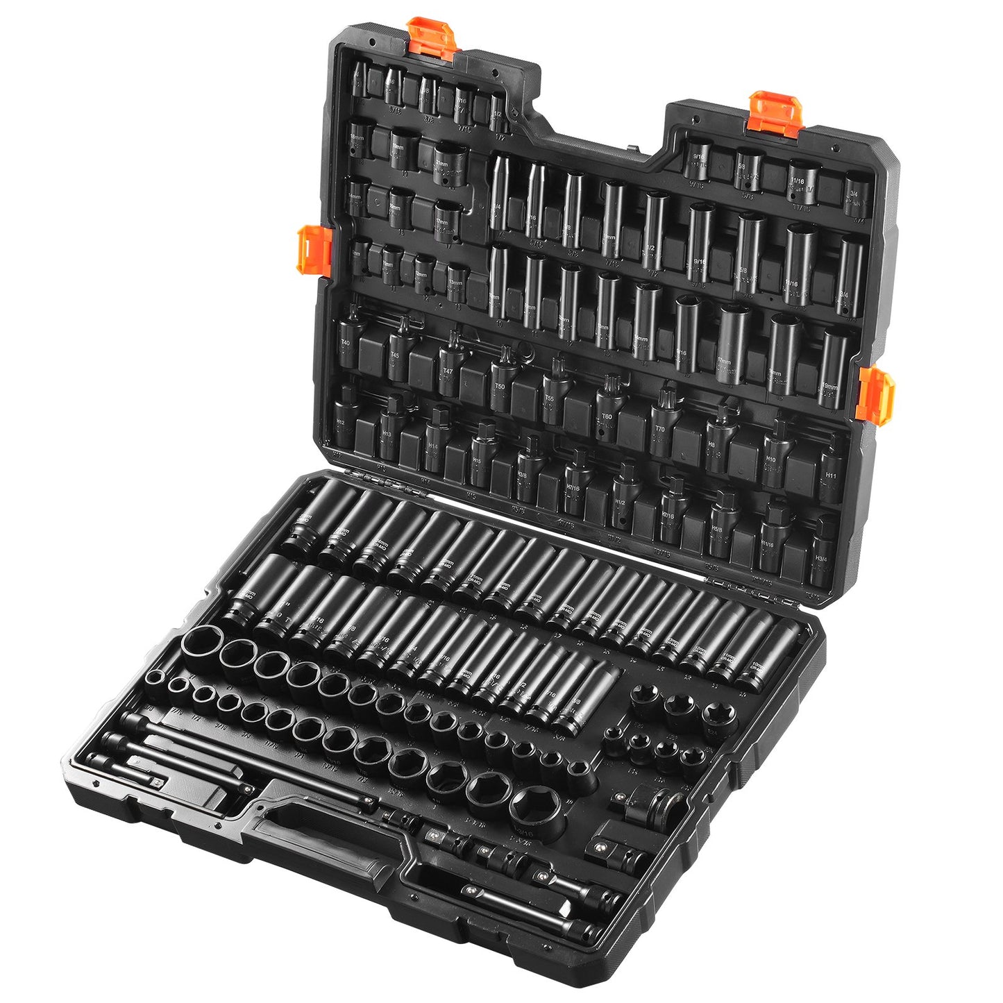 Impact Sockets Set 130PCS 6-Point 3/8" & 1/2" Drive Bit Ratchet Tool Kit V952-CJTTZJ1CRMO1LIEEAV0