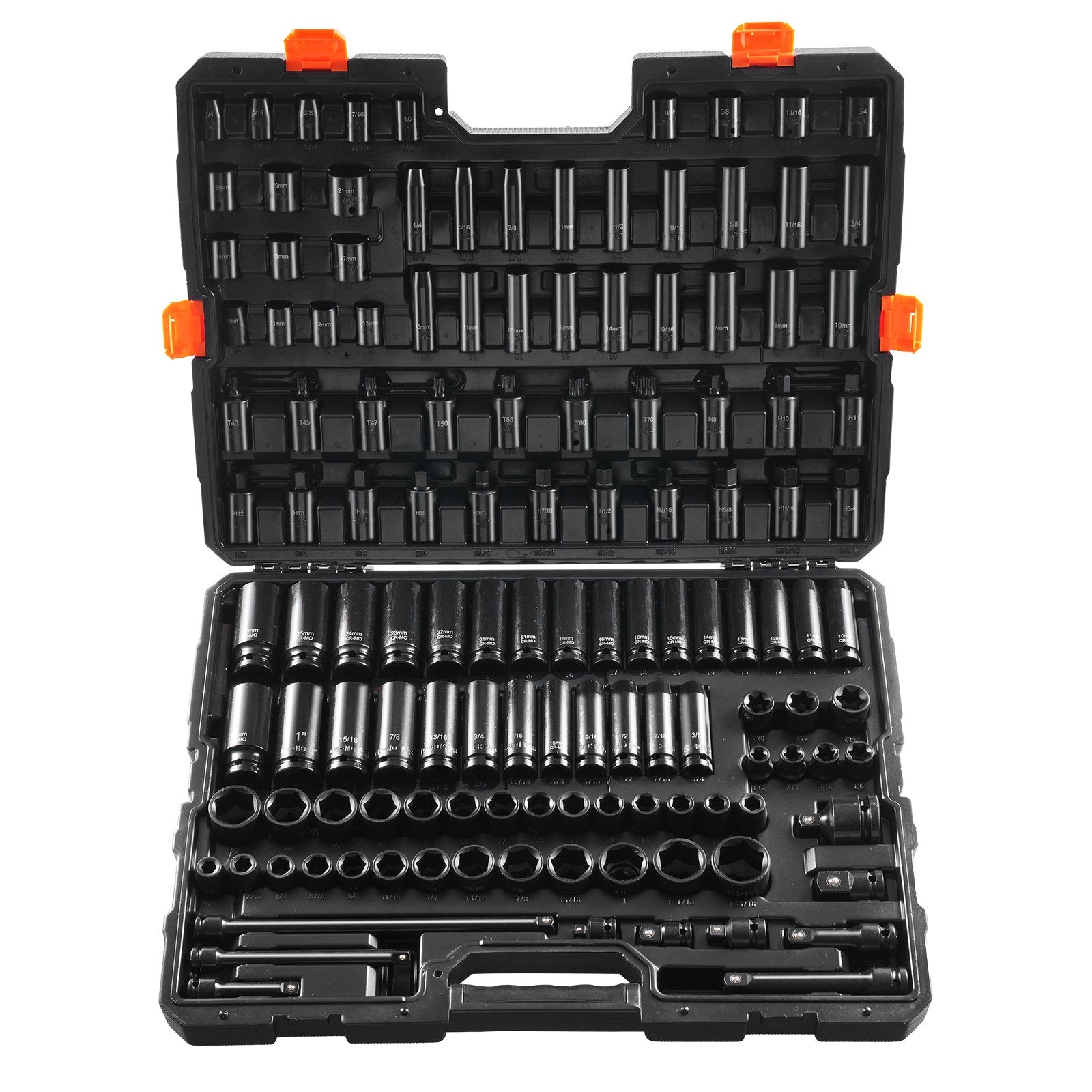 Impact Sockets Set 130PCS 6-Point 3/8" & 1/2" Drive Bit Ratchet Tool Kit V952-CJTTZJ1CRMO1LIEEAV0