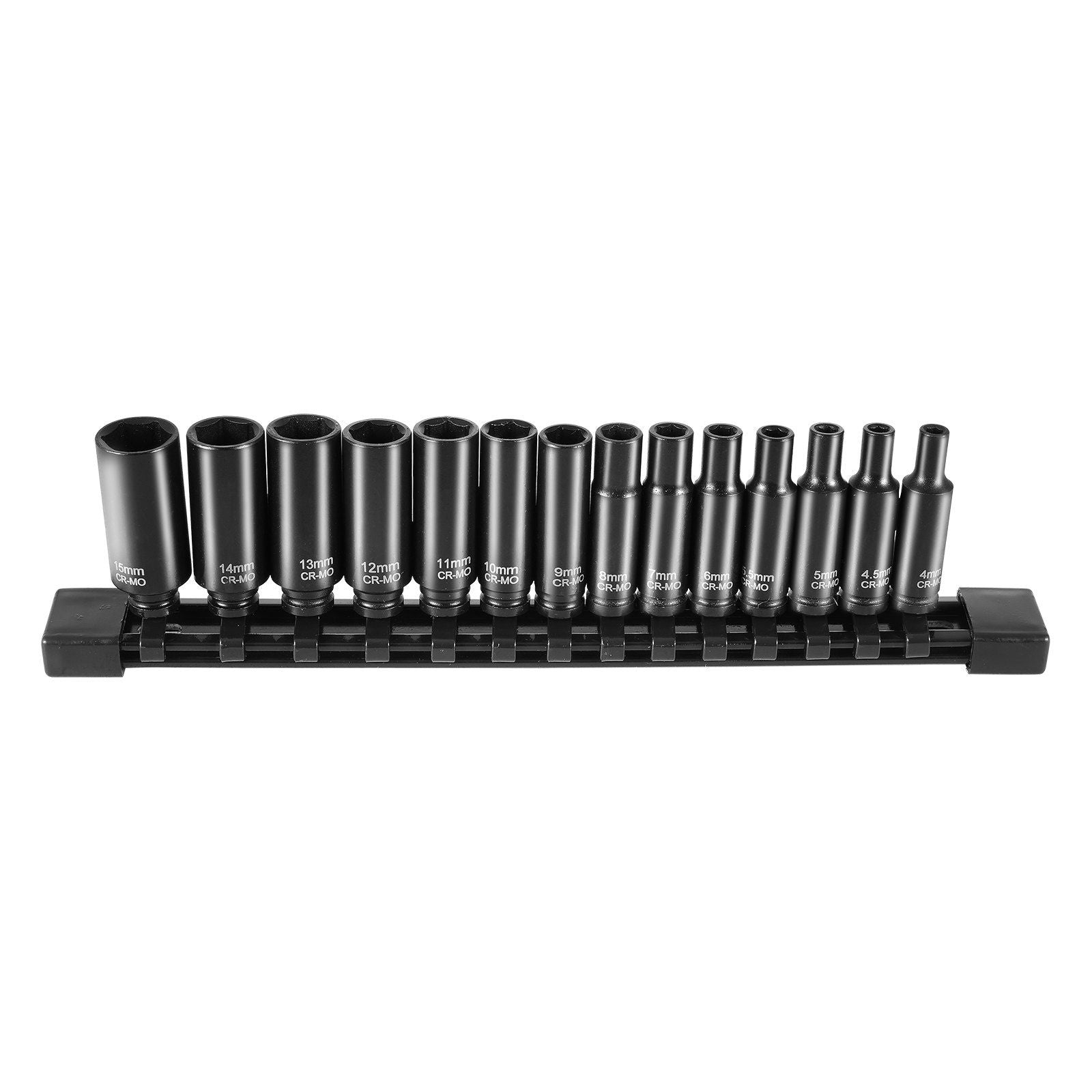 1/4" Drive Impact Socket Set, 14 Piece Deep Socket Set Metric 4-15mm, 6 Point Cr-Mo Alloy Steel for Auto V952-CJTTZJ1CRMO1WL3UXV0