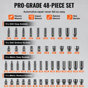 Impact Sockets Set 48pcs 6-Point 1/4" Drive Bit Ratchet Tool Kit Case V952-CJTTZJ1CRMO41B6ARV0