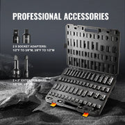 Impact Sockets Set 59pcs 6-Point 3/8" & 1/2" Drive Bit Ratchet Tool Kit V952-CJTTZJ1CRMO53W901V0