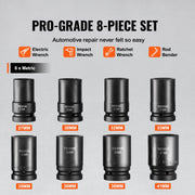 Impact Sockets Set 8pcs 6-Point 1" Drive Bit Ratchet Tool Kit Case V952-CJTTZJ1CRMO8V7TC1V0