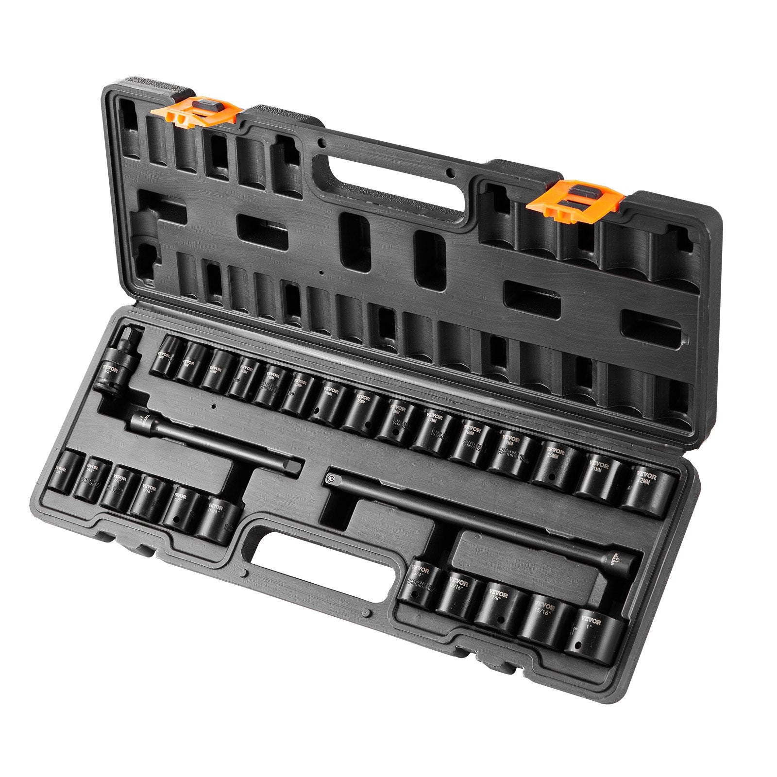 Impact Sockets Set 29pcs 6-Point 3/8in Drive Bit Ratchet Tool Kit Case V952-CJTTZJ1CRV299EO2EV0