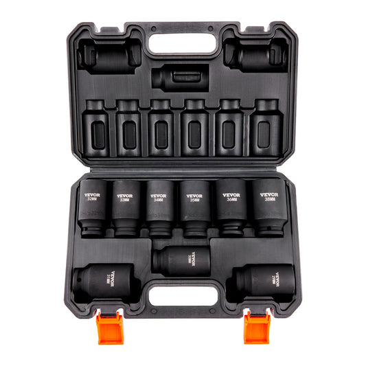 Impact Sockets Set 9pcs 6-Point 1/2in Metric Drive Bit Ratchet Tool Kit V952-CJTTZJCRMO912IFZ2V0