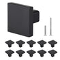 Cabinet Knobs, 10 Pack, 30 mm Black Zinc Alloy Drawer Pulls & Door Handles, Square Kitchen Solid Knobs V952-CJXNFX10PCS031H9B001V0