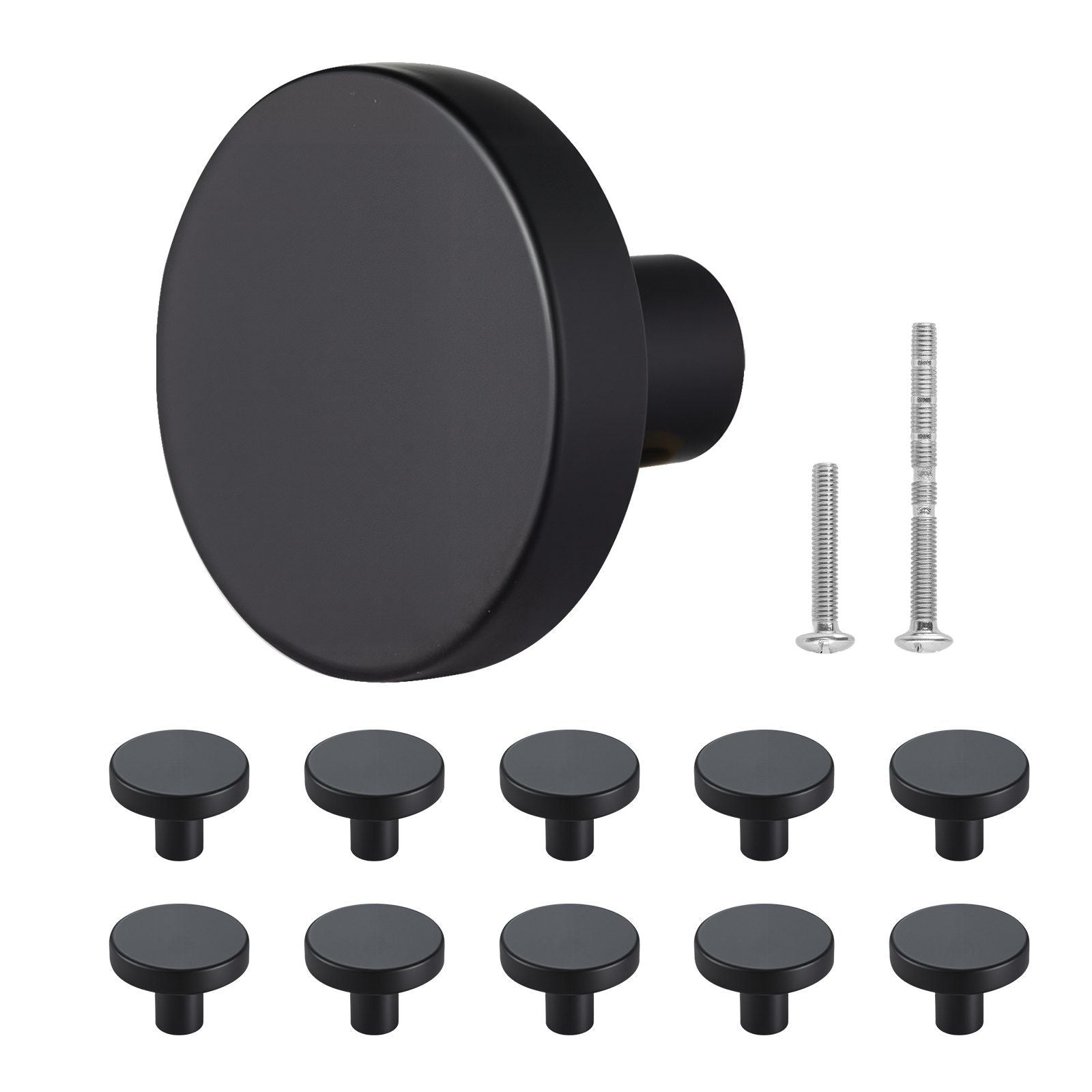 Cabinet Knobs, 10 Pack, 32 mm Black Zinc Alloy Drawer Pulls & Door Handles, Mushroom Kitchen Solid Knobs V952-CJXNJDMGT10PE6O7J001V0