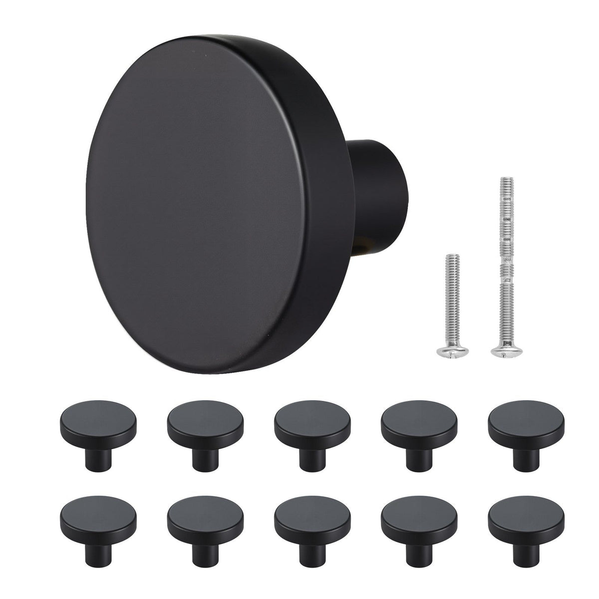 Cabinet Knobs, 10 Pack, 32 mm Black Zinc Alloy Drawer Pulls & Door Handles, Mushroom Kitchen Solid Knobs V952-CJXNJDMGT10PE6O7J001V0