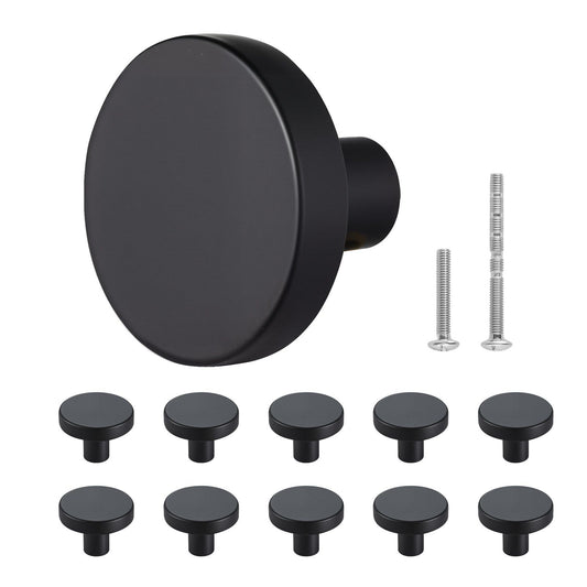Cabinet Knobs, 10 Pack, 32 mm Black Zinc Alloy Drawer Pulls & Door Handles, Mushroom Kitchen Solid Knobs V952-CJXNJDMGT10PE6O7J001V0