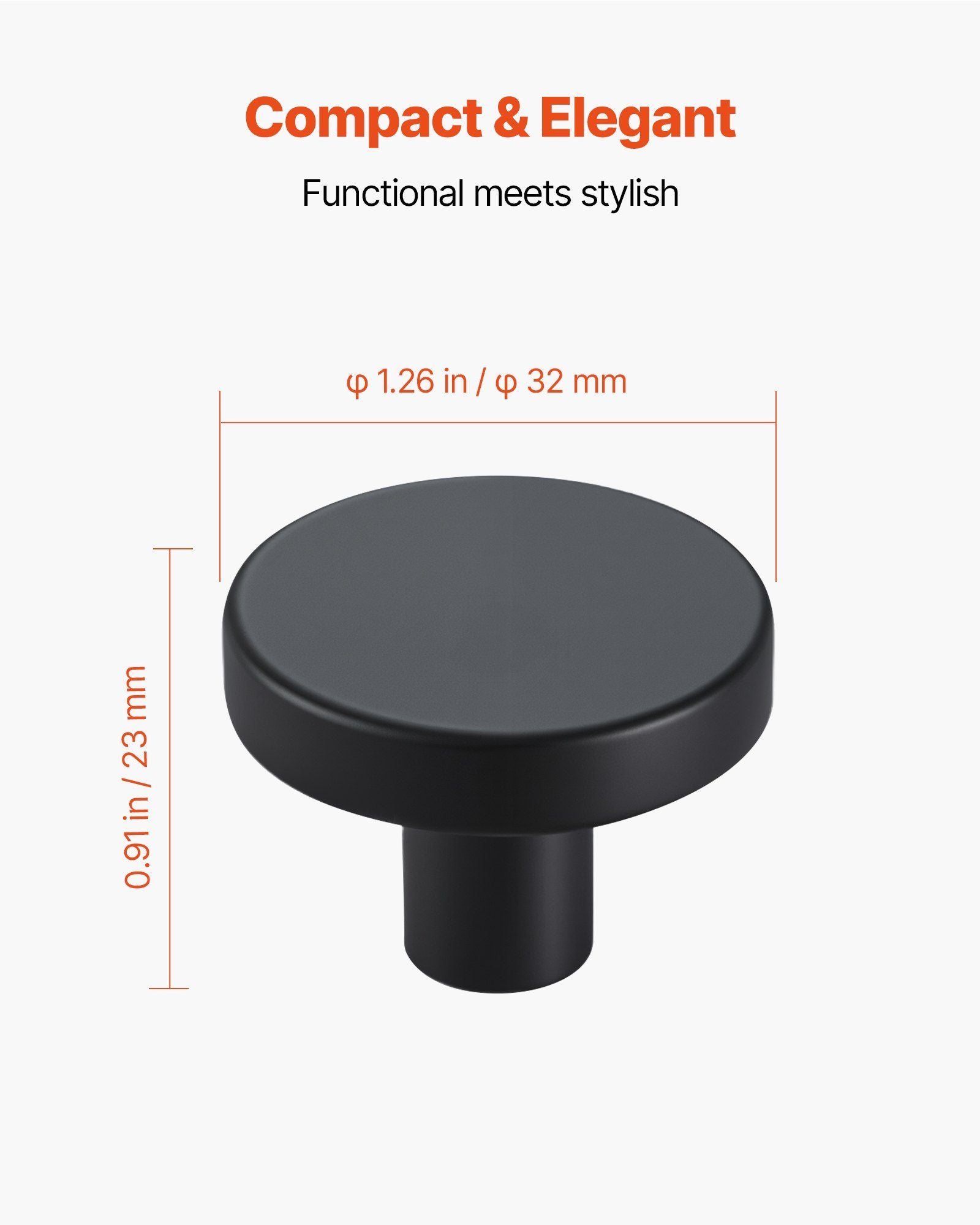 Cabinet Knobs, 10 Pack, 32 mm Black Zinc Alloy Drawer Pulls & Door Handles, Mushroom Kitchen Solid Knobs V952-CJXNJDMGT10PE6O7J001V0