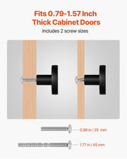 Cabinet Knobs, 10 Pack, 32 mm Black Zinc Alloy Drawer Pulls & Door Handles, Mushroom Kitchen Solid Knobs V952-CJXNJDMGT10PE6O7J001V0