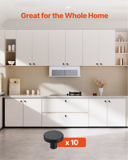 Cabinet Knobs, 10 Pack, 32 mm Black Zinc Alloy Drawer Pulls & Door Handles, Mushroom Kitchen Solid Knobs V952-CJXNJDMGT10PE6O7J001V0