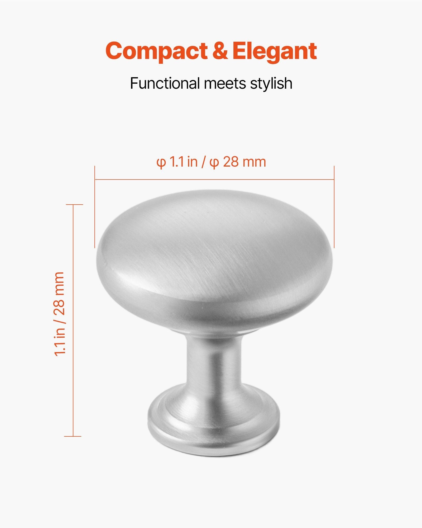 Cabinet Knobs, 25 Pack, 28 mm Zinc Alloy Drawer Pulls Door Handles, Mushroom Kitchen Solid Knobs Dresser V952-CJXNJDMGT25PMSFU4001V0