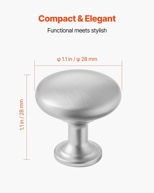 Cabinet Knobs, 25 Pack, 28 mm Zinc Alloy Drawer Pulls Door Handles, Mushroom Kitchen Solid Knobs Dresser V952-CJXNJDMGT25PMSFU4001V0