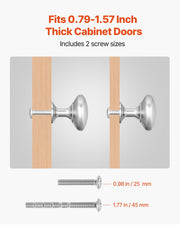 Cabinet Knobs, 25 Pack, 28 mm Zinc Alloy Drawer Pulls Door Handles, Mushroom Kitchen Solid Knobs Dresser V952-CJXNJDMGT25PMSFU4001V0