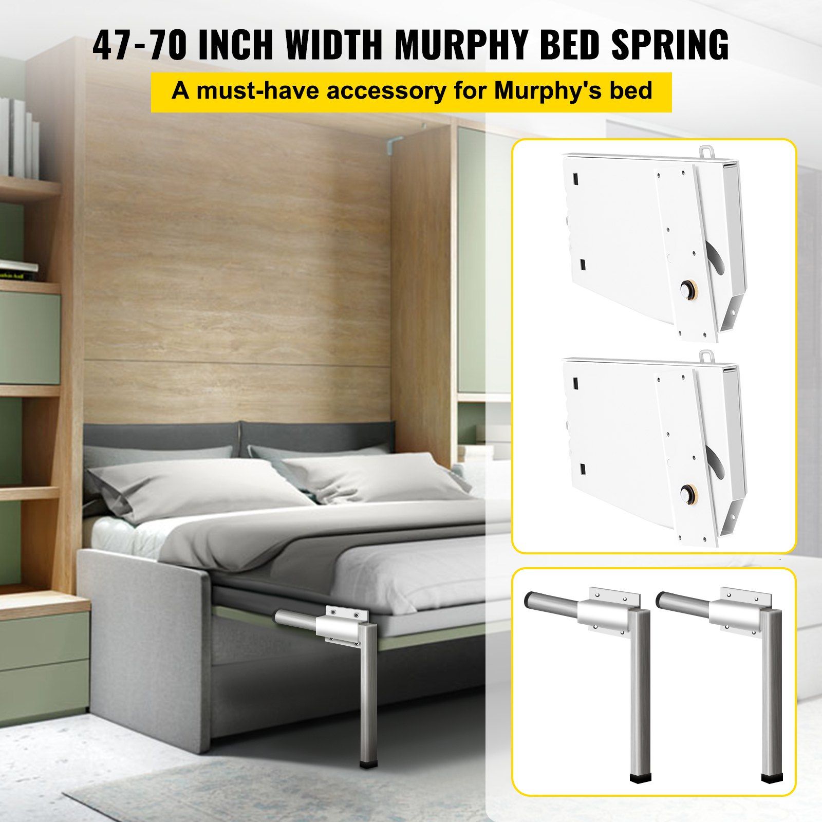 Murphy Mounting Wall Springs Mechanism, Heavy Duty Support Hardware DIY Kit, Bed Springs Mechanism Ideal for V952-CJZFCJ00000000001V0