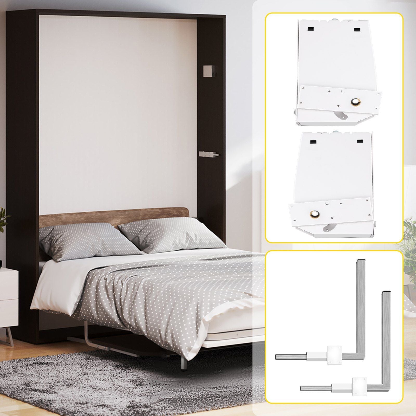 Murphy Mounting Wall Springs Mechanism, Heavy Duty Support Hardware DIY Kit, Bed Springs Mechanism Ideal for V952-CJZFCJ00000000001V0
