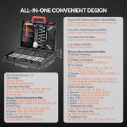 Drill Bit Set, 318 Pieces Drill and Driver Bit Set, Screwdriver Bit Set Suitable for Wood Metal Cement V952-CJZHQZTZ300PEZ4SBV0