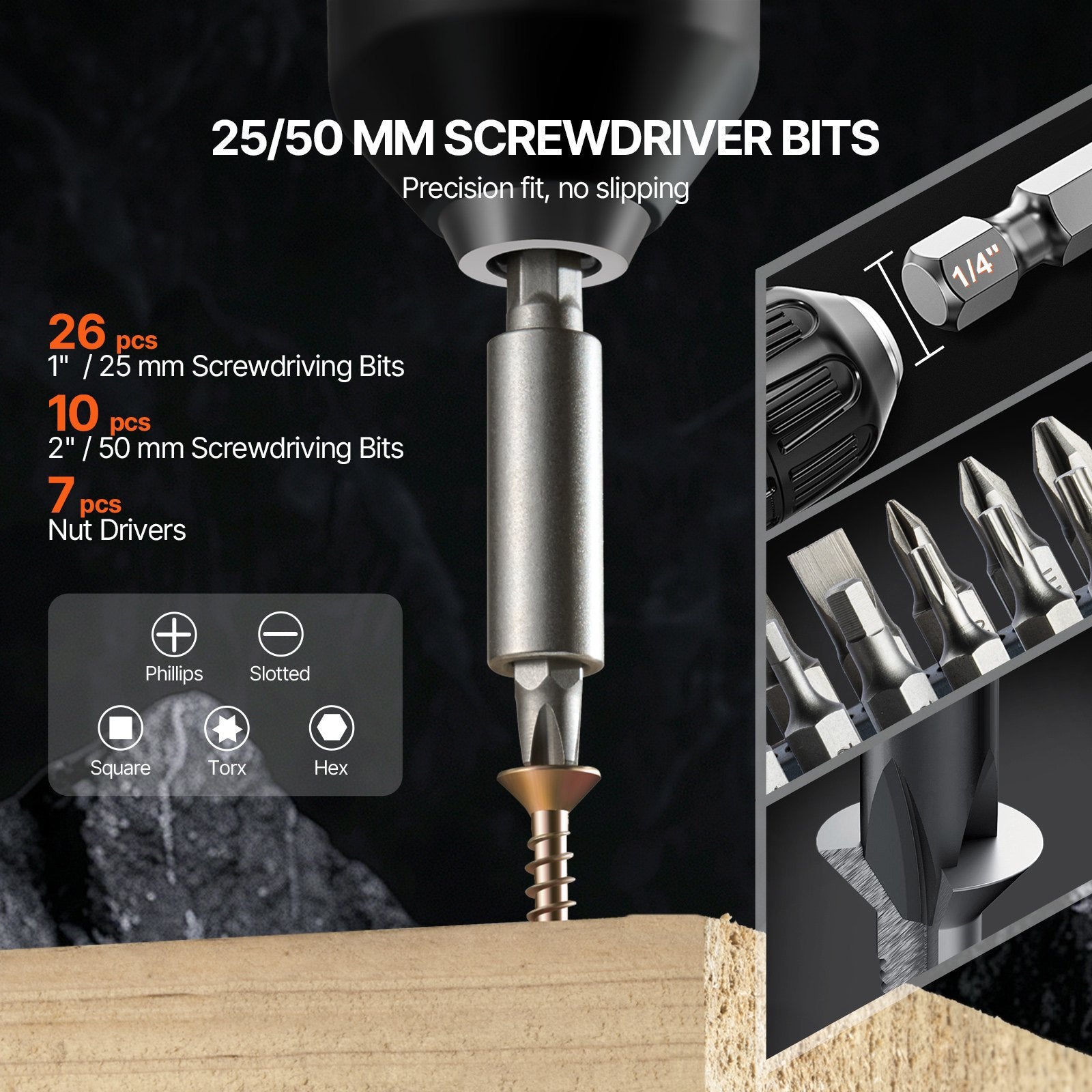 Drill Bit Set 70 PCS Screwdriver Bit Set with Carrying Case Multi-purpose V952-CJZHQZTZ63PC9M2FJV0