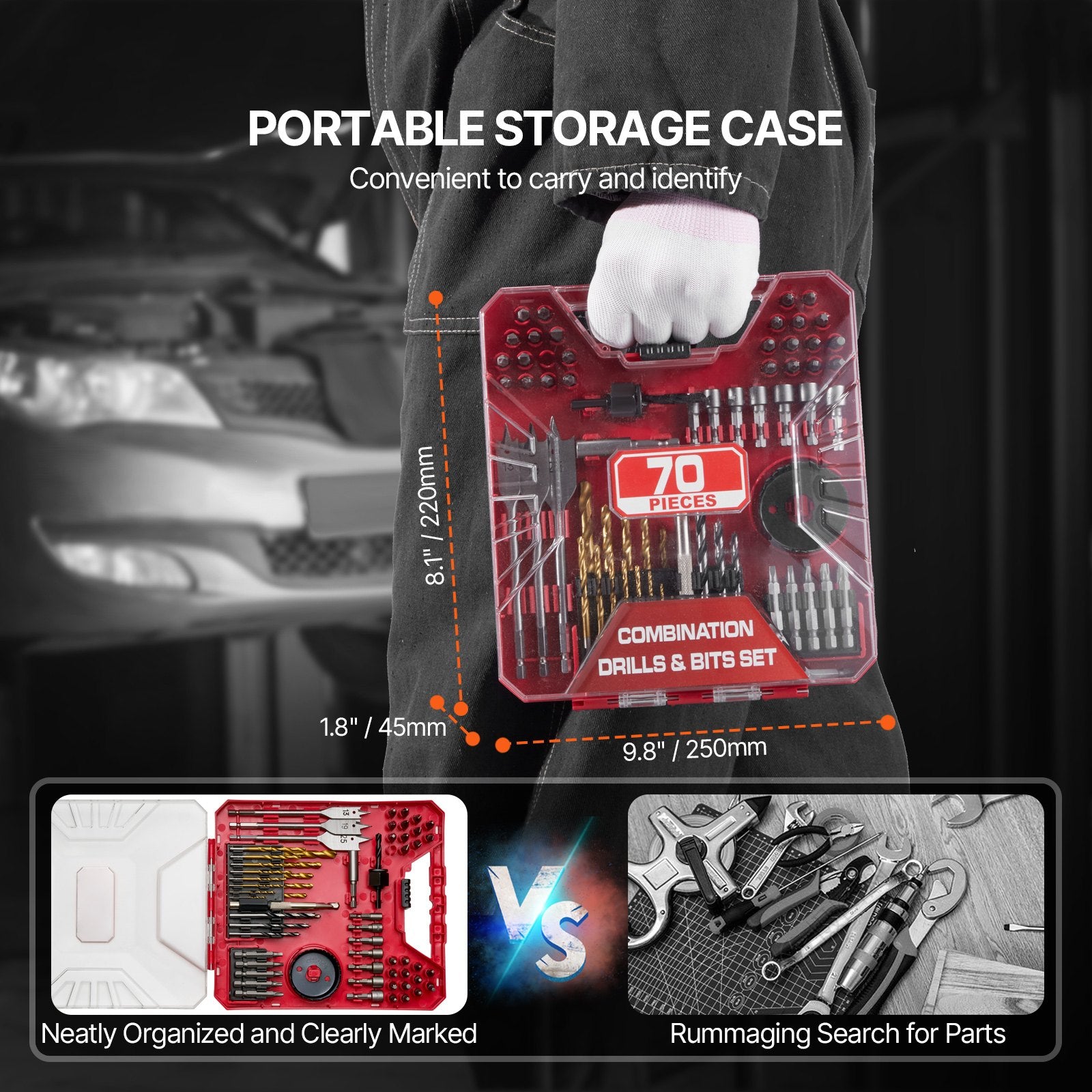 Drill Bit Set 70 PCS Screwdriver Bit Set with Carrying Case Multi-purpose V952-CJZHQZTZ63PC9M2FJV0
