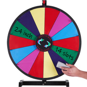 24 inch Spinning Prize Wheel, 14 Slots Tabletop Spinner, Heavy Duty Roulette Wheel with a Dry Erase and 2 V952-CJZLJP24YCGD8WSCVV0