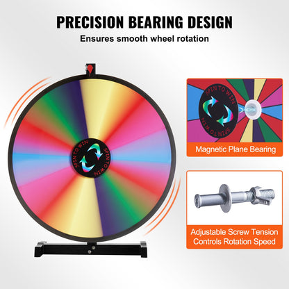 24 inch Spinning Prize Wheel, 14 Slots Tabletop Spinner, Heavy Duty Roulette Wheel with a Dry Erase and 2 V952-CJZLJP24YCGD8WSCVV0