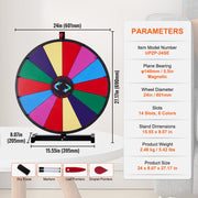 24 inch Spinning Prize Wheel, 14 Slots Tabletop Spinner, Heavy Duty Roulette Wheel with a Dry Erase and 2 V952-CJZLJP24YCGD8WSCVV0