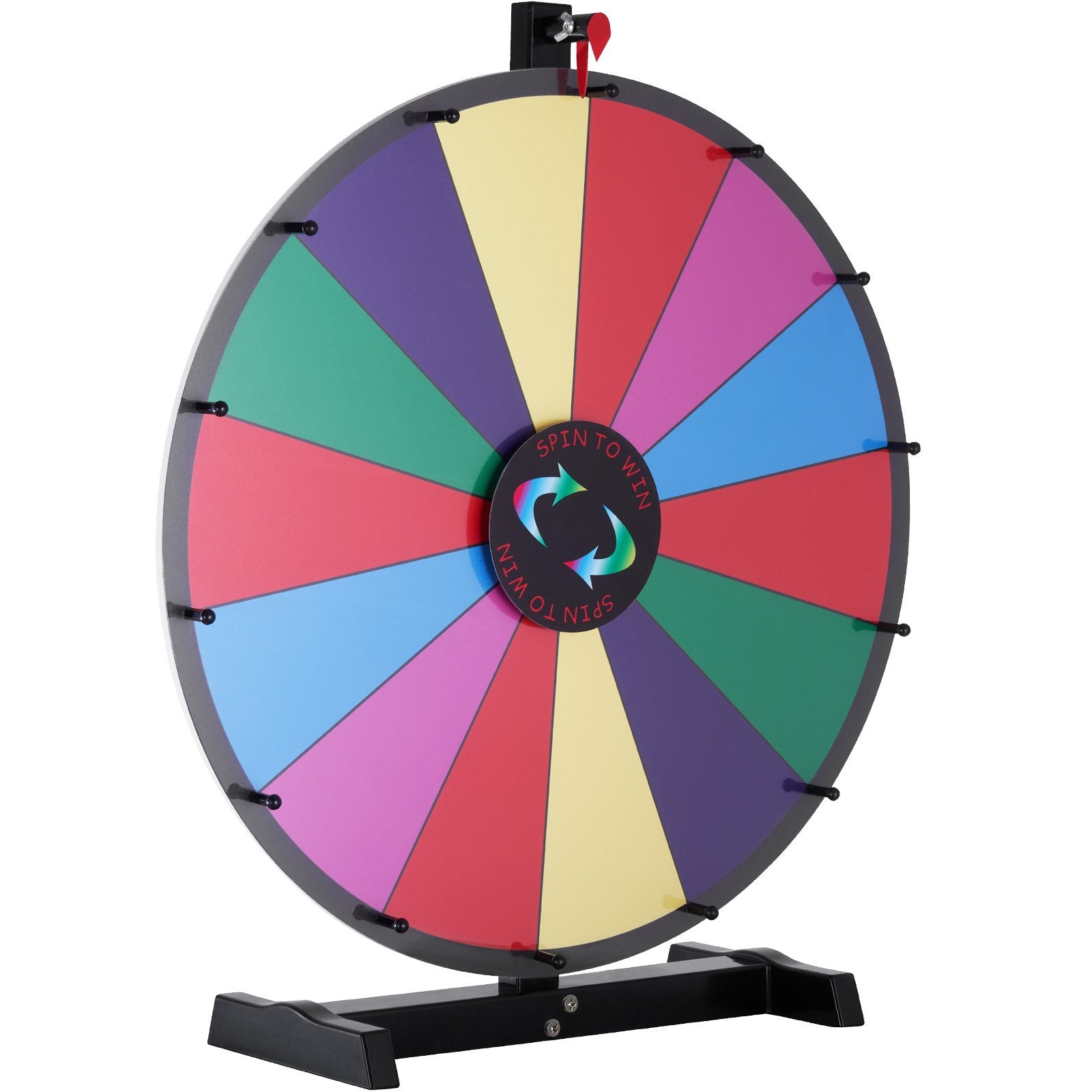 24 inch Spinning Prize Wheel, 14 Slots Tabletop Spinner, Heavy Duty Roulette Wheel with a Dry Erase and 2 V952-CJZLJP24YCGD8WSCVV0
