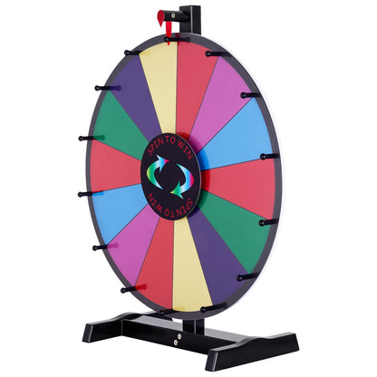 24 inch Spinning Prize Wheel, 14 Slots Tabletop Spinner, Heavy Duty Roulette Wheel with a Dry Erase and 2 V952-CJZLJP24YCGD8WSCVV0